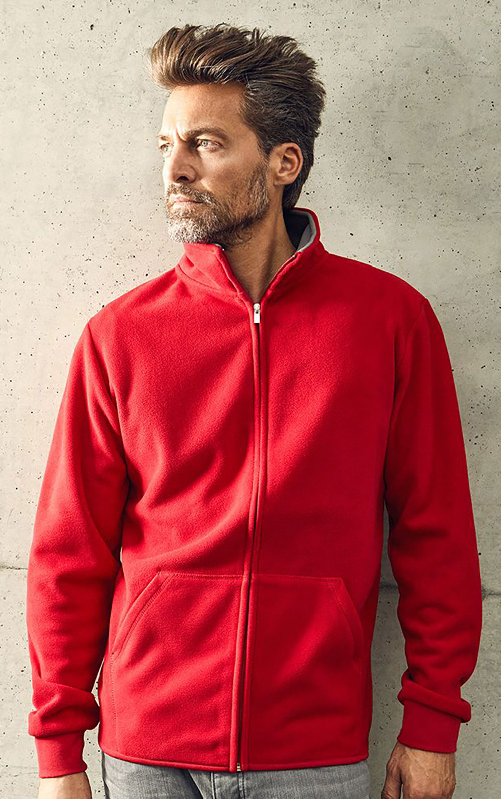 7971-rot Promodoro Men's Double Fleece Jacket 7971 / fire red