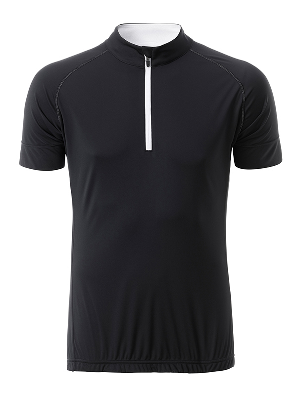 JN514-black-white Men's Bike-T Half Zip James&Nicholson JN514