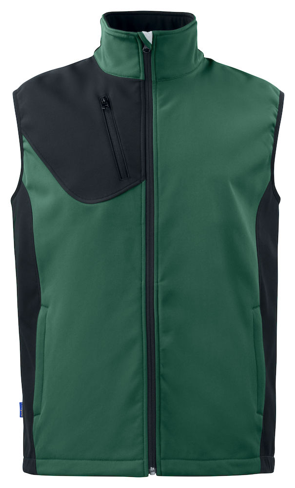 3702-forestgreen ProJob 3702 Softshell Weste mit Kontraststreifen