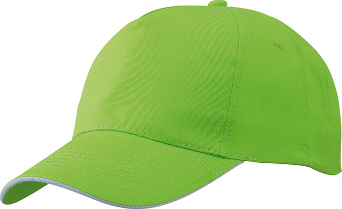 MB6552-limegreen-white 5 Panel Promo Sandwich Cap Myrtle Beach MB6552