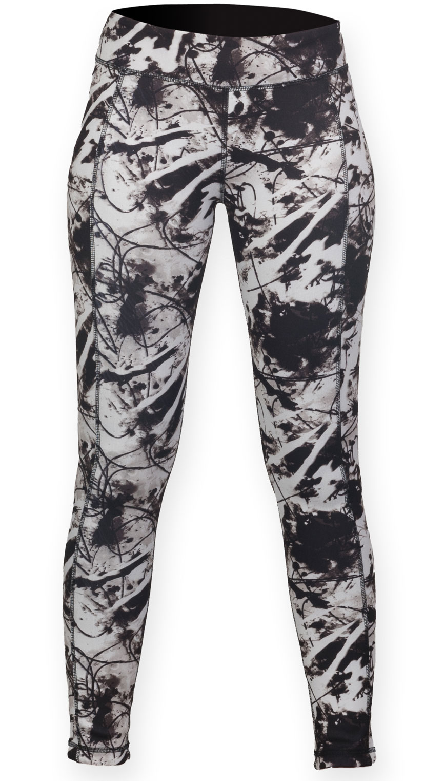 SK424_BLACKPRINT_PRINT_TORSO_FRONT Women´s Reversible Work-Out Leggings Skinnifit SK424