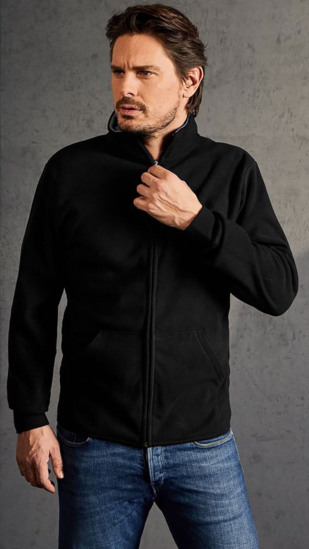7971-blackwD9SnAMfSxLfQ Promodoro Men's Double Fleece Jacket 7971 / black