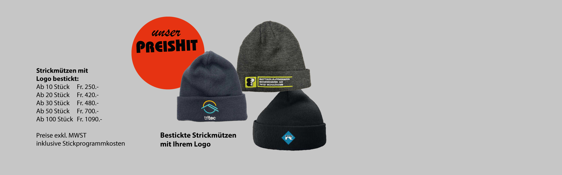 Jetzt Strickmützen mit Ihrem Logo sichern!