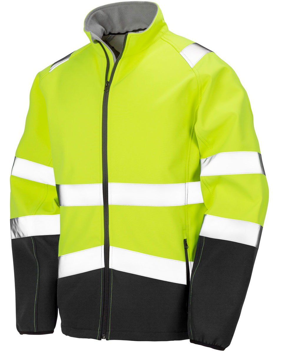 R450X_Flo-Yellow_Black_front Printable Safety Softshell Jacket SafeGuard RT450