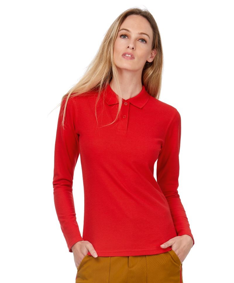 B-CID-001W-foto B&C Long Sleeve Polo ID.001 / Women