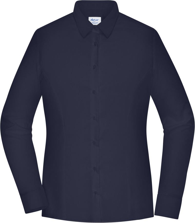 Popeline Slim Fit Bluse langarm James&Nicholson JN1371