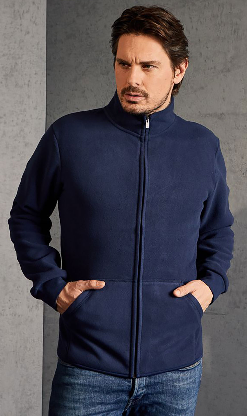 7971-navyh9bLnExjTqik6 Promodoro Men's Double Fleece Jacket 7971 / navy