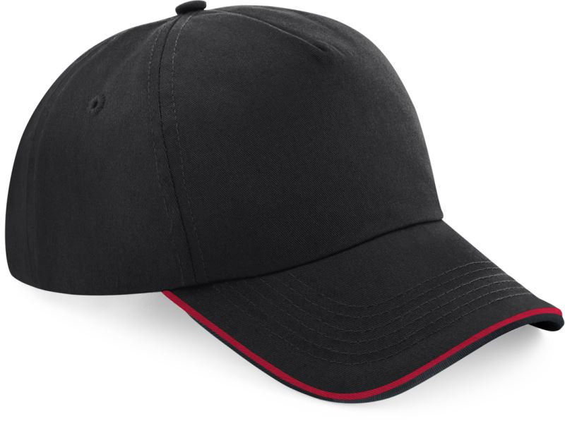 Authentic 5 Panel Cap Piped Peak  Beechfield B25C Authentic 5 Panel Cap Piped Peak  Beechfield B25C