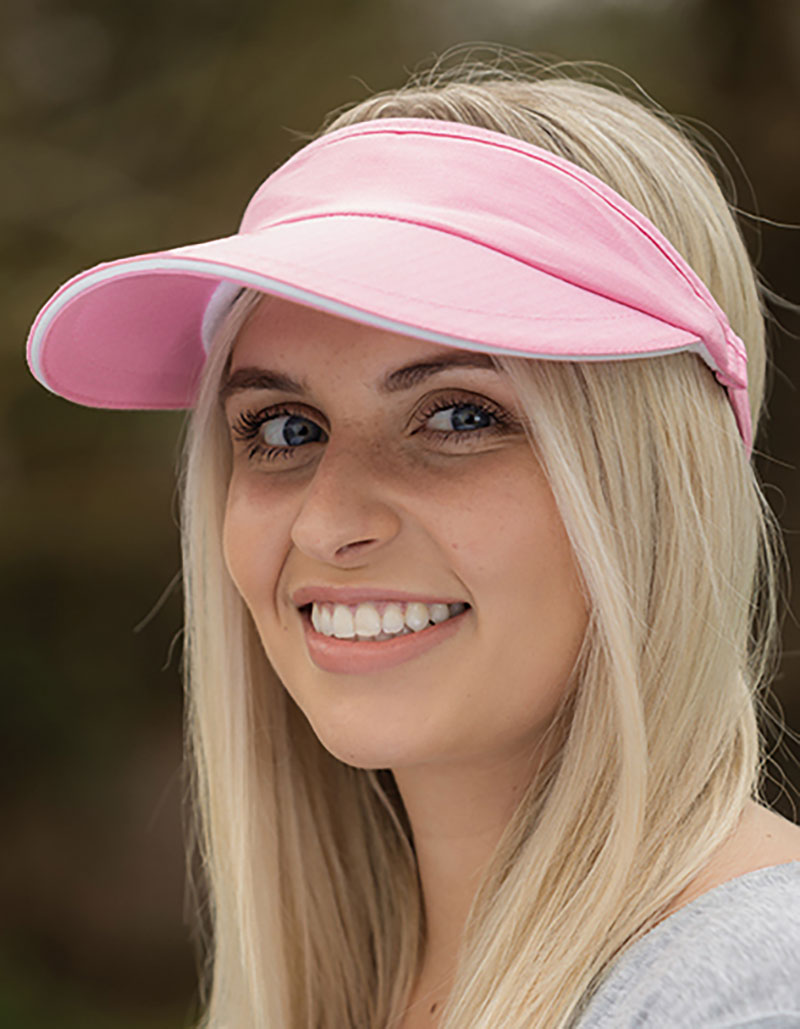 Heringbone-Model Herringbone Sun Visor with Sandwich Peak Result Headwear RC048X
