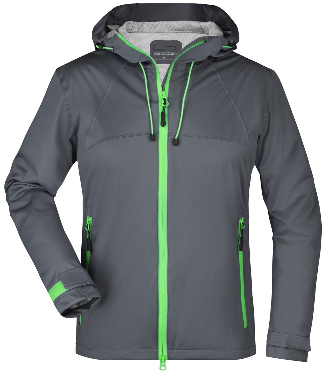 jn1097-ladies-outdoor-jacket-irongrey-green iron grey / green
