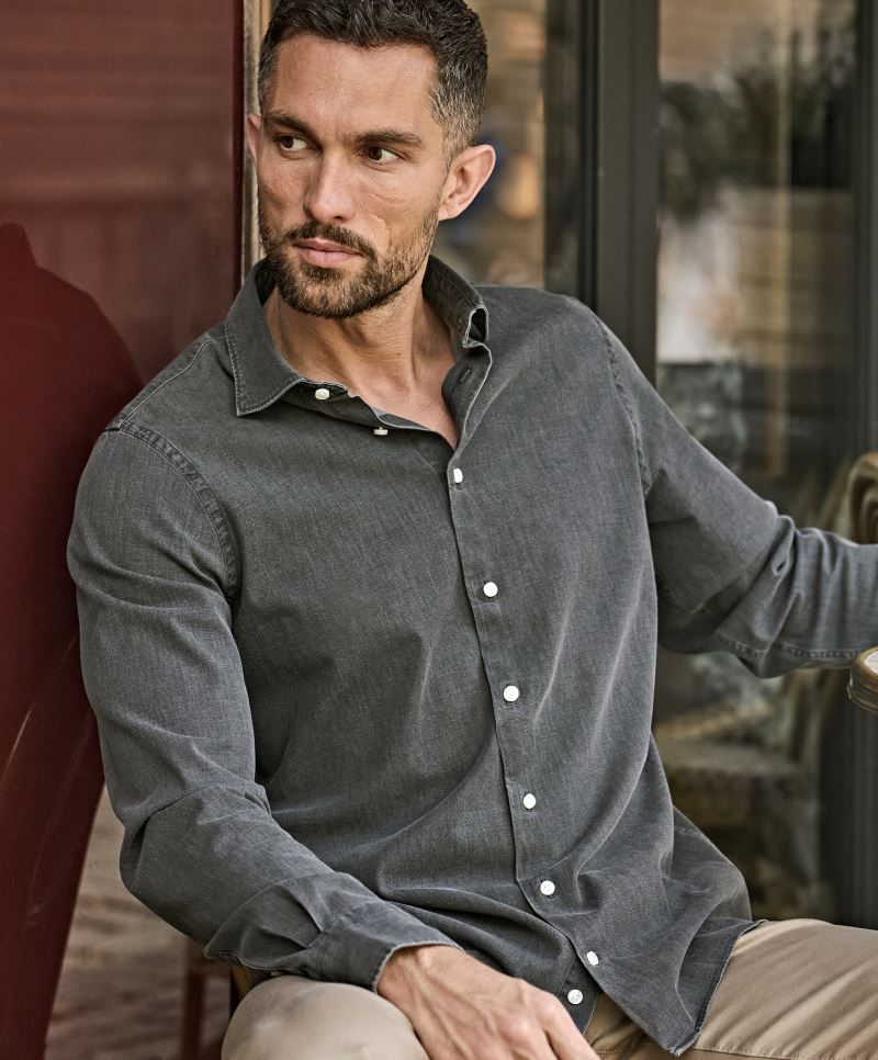 Denim Hemd langarm Tee Jays TJ4004