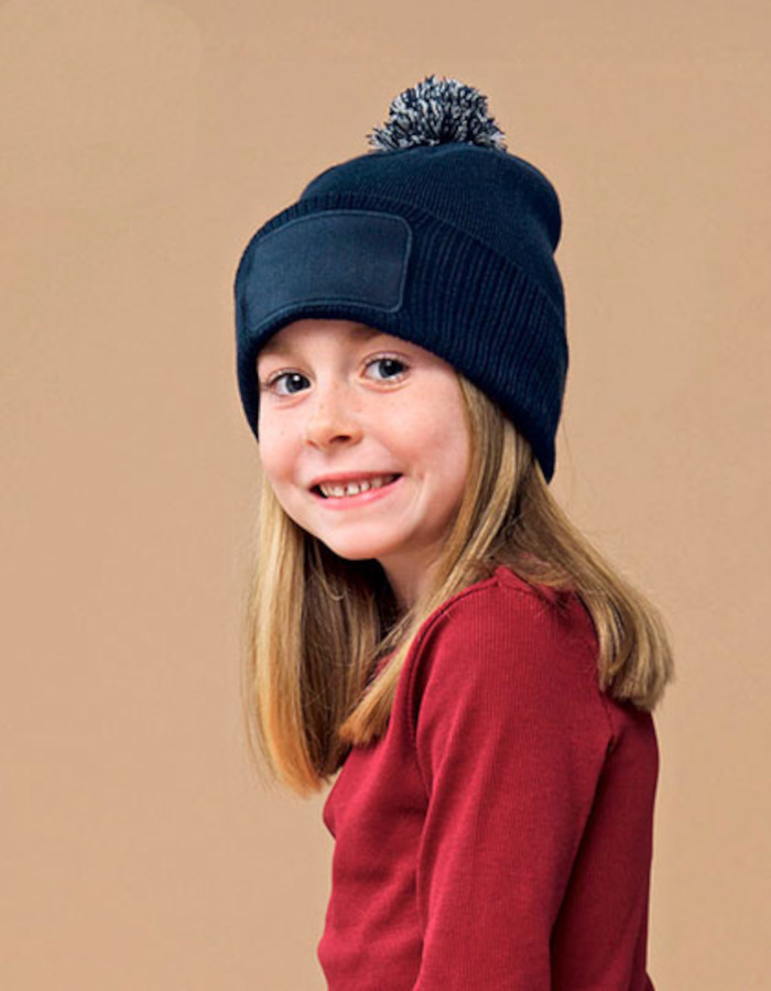 Kids Snowstar Patch Beanie Beechfield B443B Kids Snowstar Patch Beanie Beechfield B443B