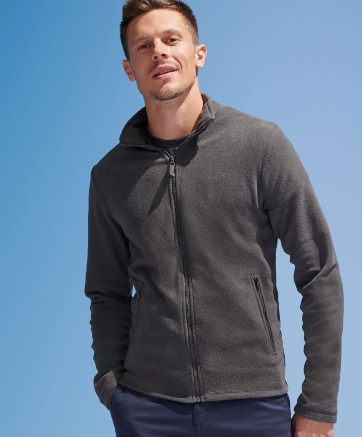Norman-charcaolgrey Herren Fleece Jacke Norman Sol's 2093
