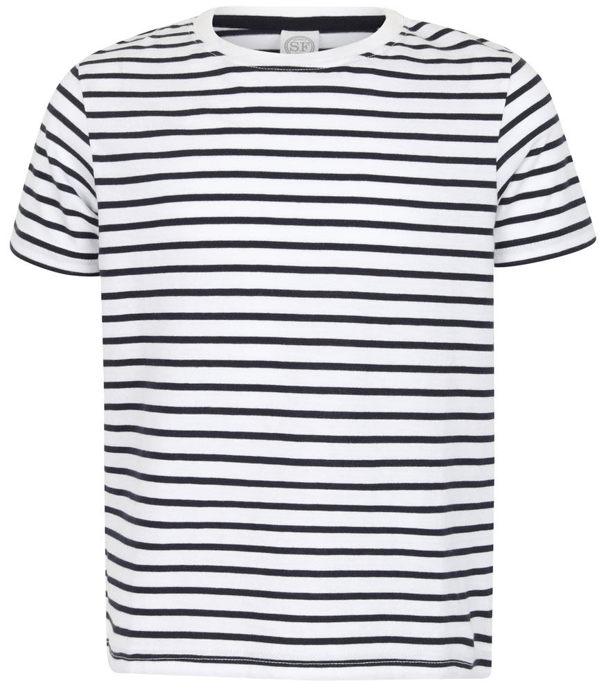 SM202_WHITEOXFORDNAVY_TORSO_FRONT Kids` Striped Skinnifit SM202