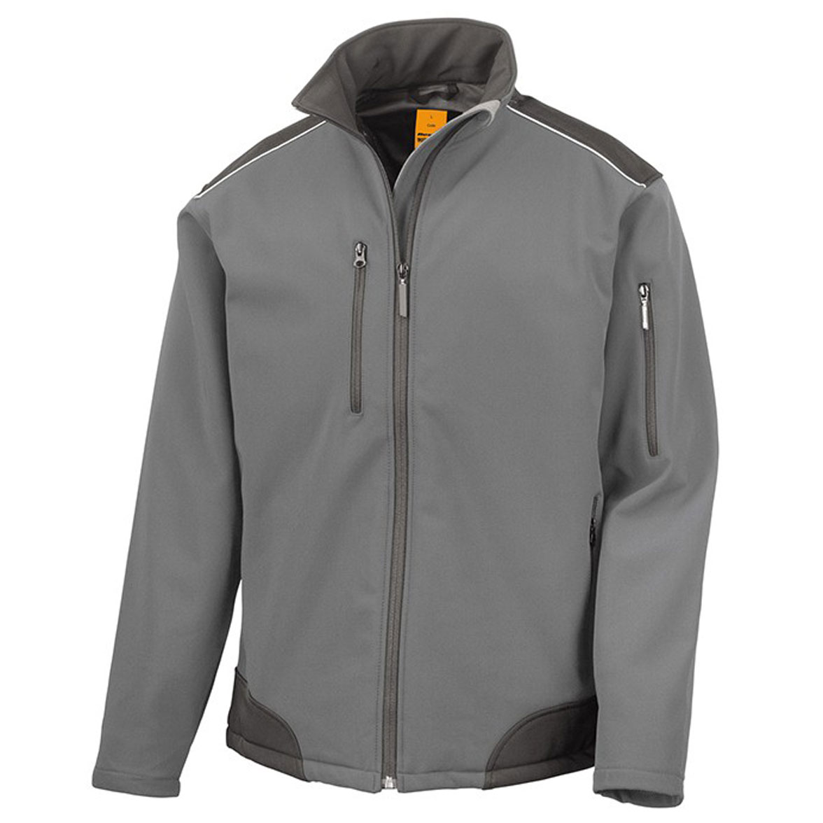 R124x_Grey-Black Ripstop Soft Shell Workwear Jacket with Cordura Panels WorkGuard RT124
