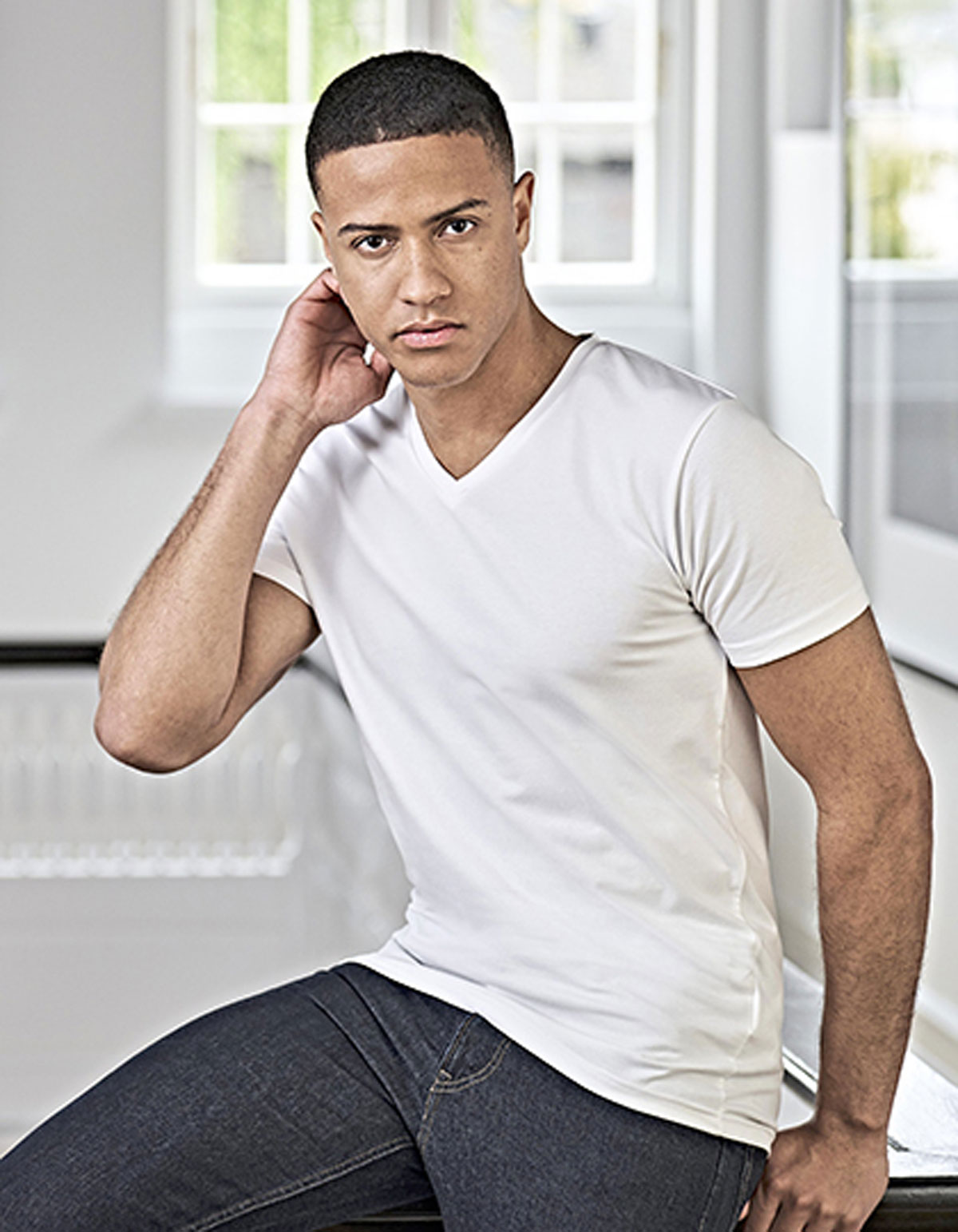 TJ401-det Stretch V-Neck Tee Jays TJ401