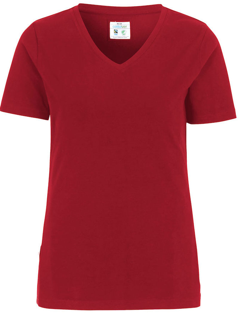 141025-red05XWGGd9MSz5V Cottover 141025 V-Neck Slim Fit Lady