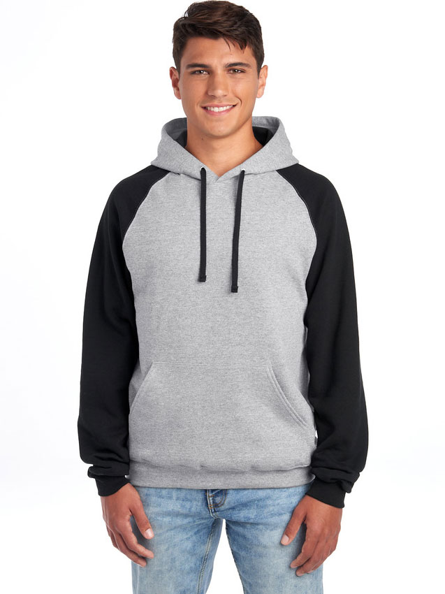 Nublend® Colour-Block Raglan Hooded Sweatshirt Jerzees 96CR