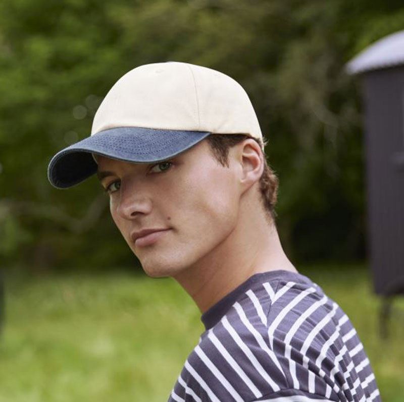 Contrast Peak Low Profile Vintage Cap Beechfield B673 Contrast Peak Low Profile Vintage Cap Beechfield B673