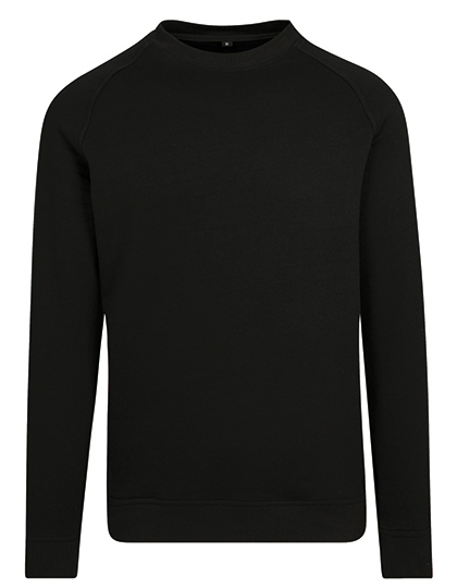 BY094-black Raglan Sweat Crewneck Build Your Brand 094