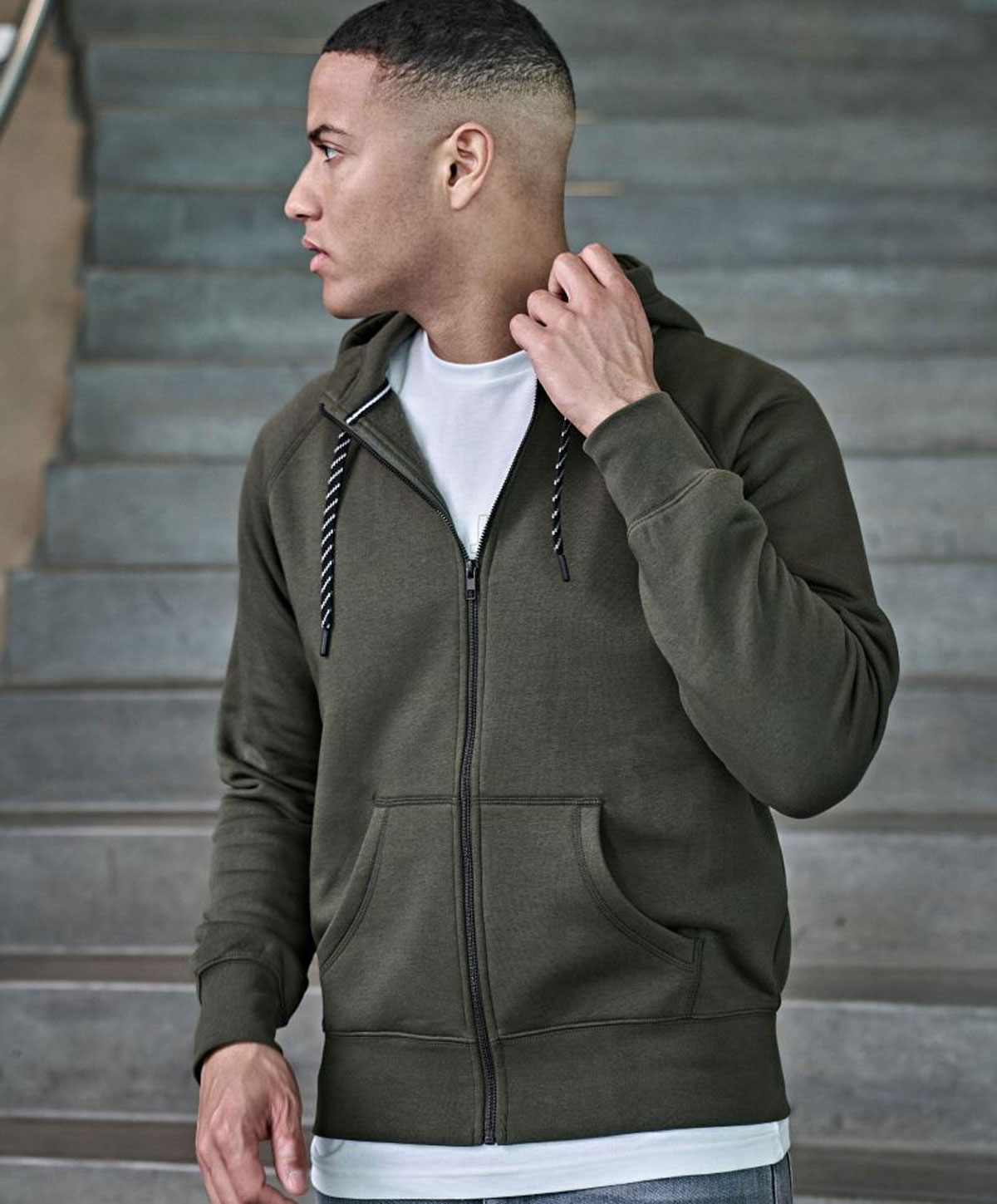 5435-foto Herren Kapuzen Sweatjacke Tee Jays 5435