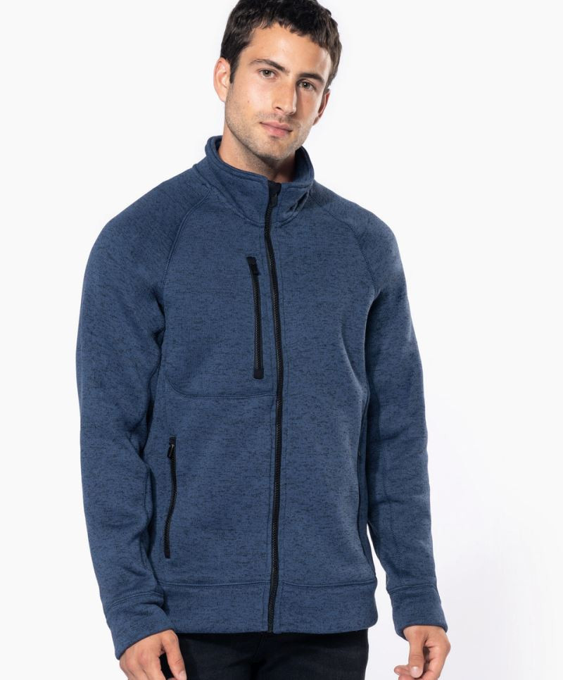 Herren Melange Strickfleece Jacke Kariban K9106 Herren Melange Strickfleece Jacke Kariban K9106