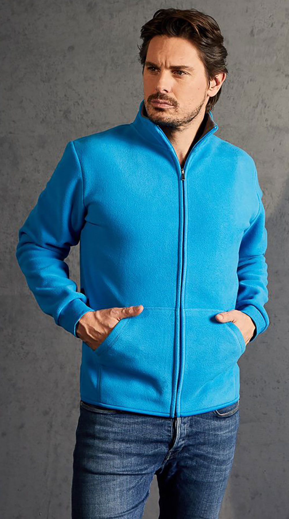 7971-turquoiseMqorCXw5hLdO1 Promodoro Men's Double Fleece Jacket 7971 / turquoise