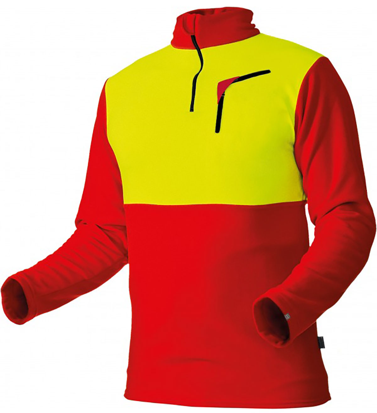 101096-rot-gelb Pfanner Zip-Neck Shirt Langarm 101096