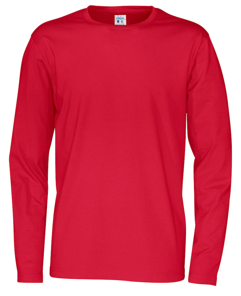 141020-460-red Cottover 141020 T-Shirt LS Man 100% Organic Baumwolle