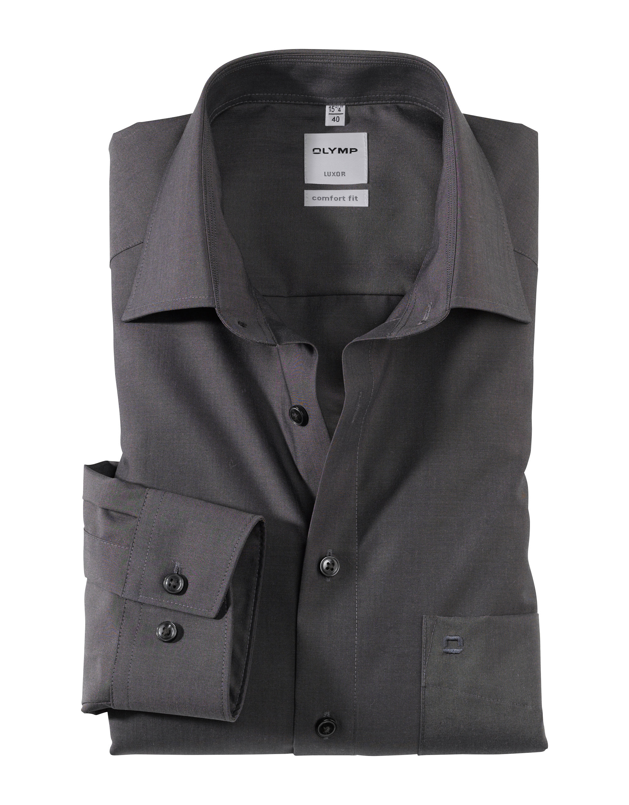 51316467-anthrazit Olymp Luxor Chambray Langarm Hemd 5131.64
