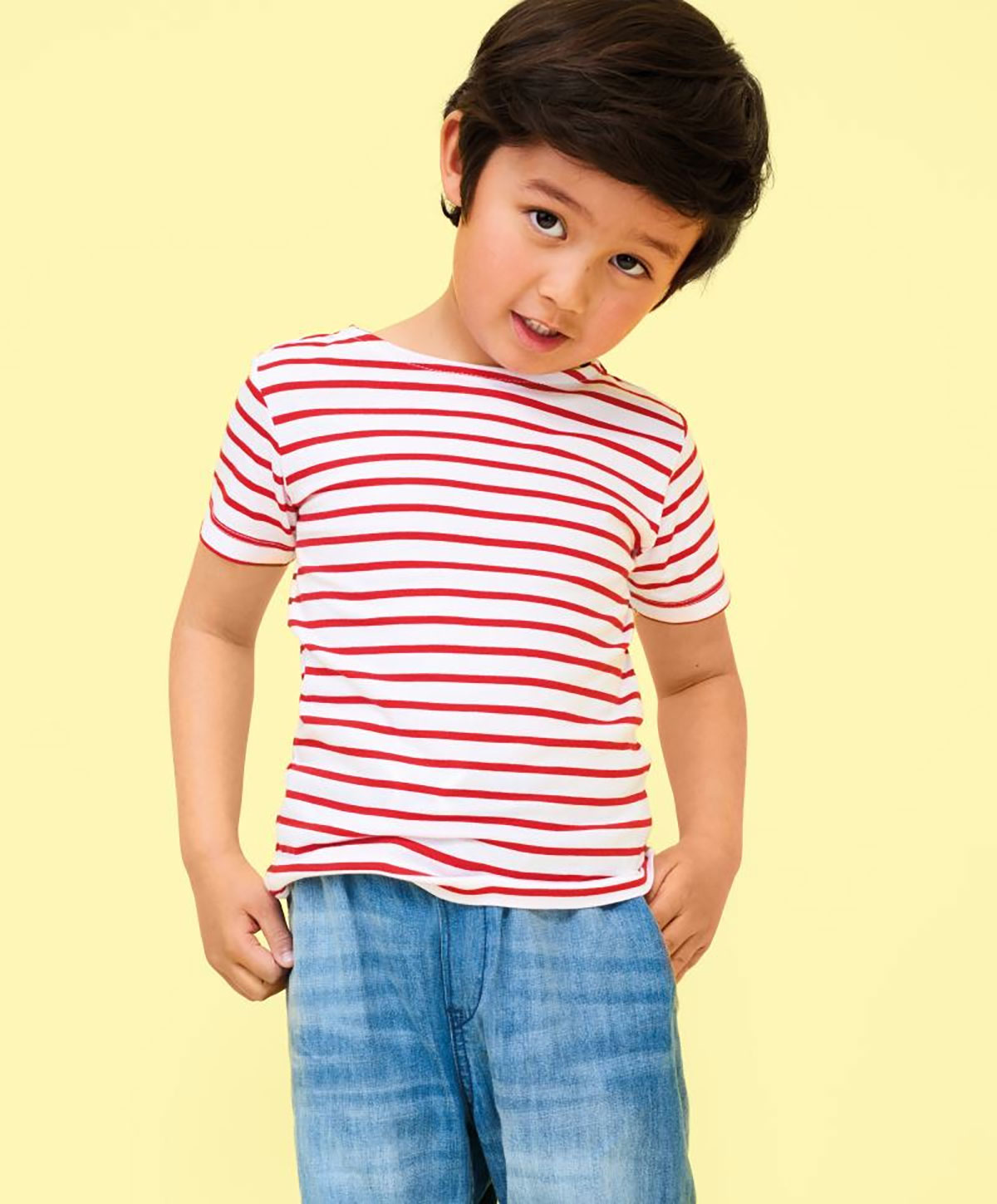 Miles-kids-det Kids´ Round Neck Striped T-Shirt Miles Sol's 1400