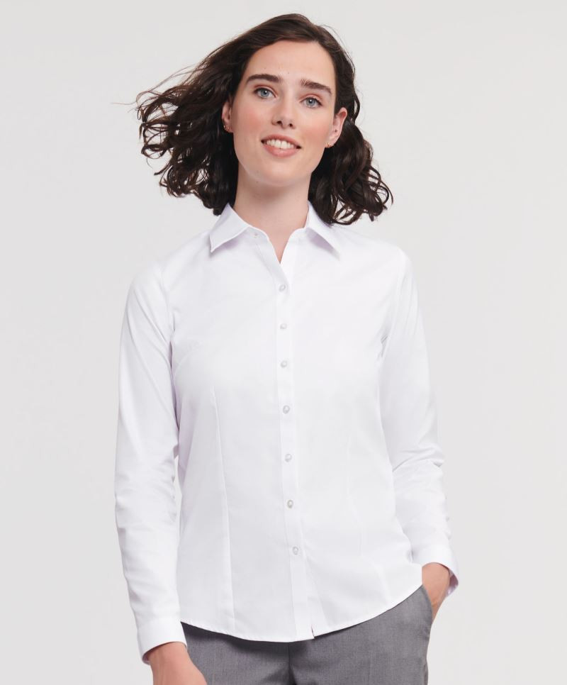 Russell Herringbone Bluse langarm 962F Russell Herringbone Bluse langarm 962F