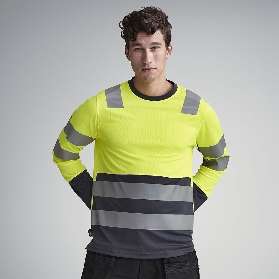 2433 AllroundWork Hi Vis langarm T-Shirt Kl. 2 Snickers