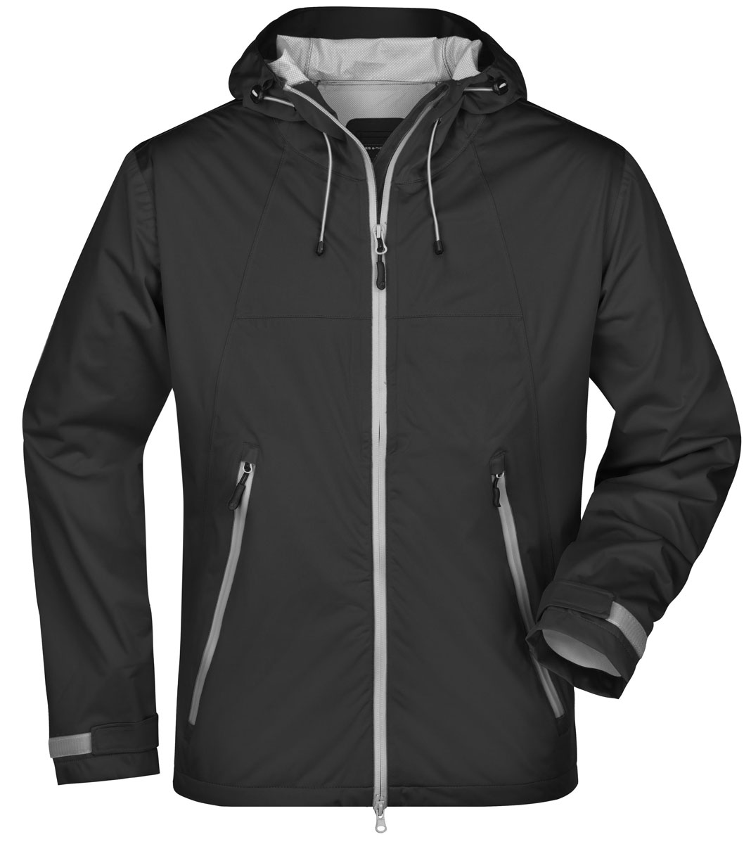 jn1098-mens-outdoor-jacket-black-silver black / silver