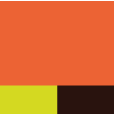 fluorescent orange / fluorescent yellow / black