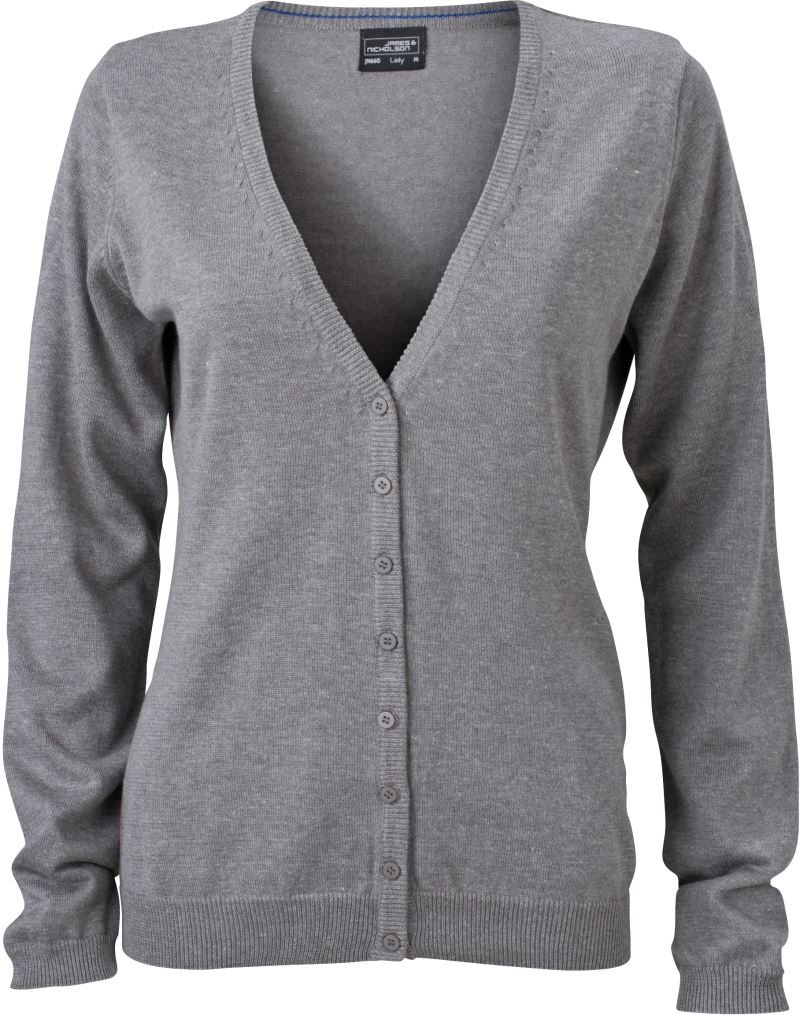 JN660_greyheather5899794c3cd88 Ladies' V-Neck Cardigan James&Nicholson JN660