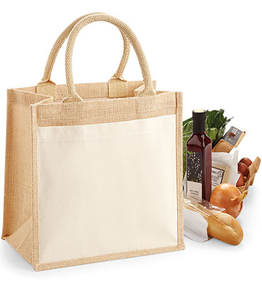 WM426-bild Cotton Pocket Jute Midi Bag WM426