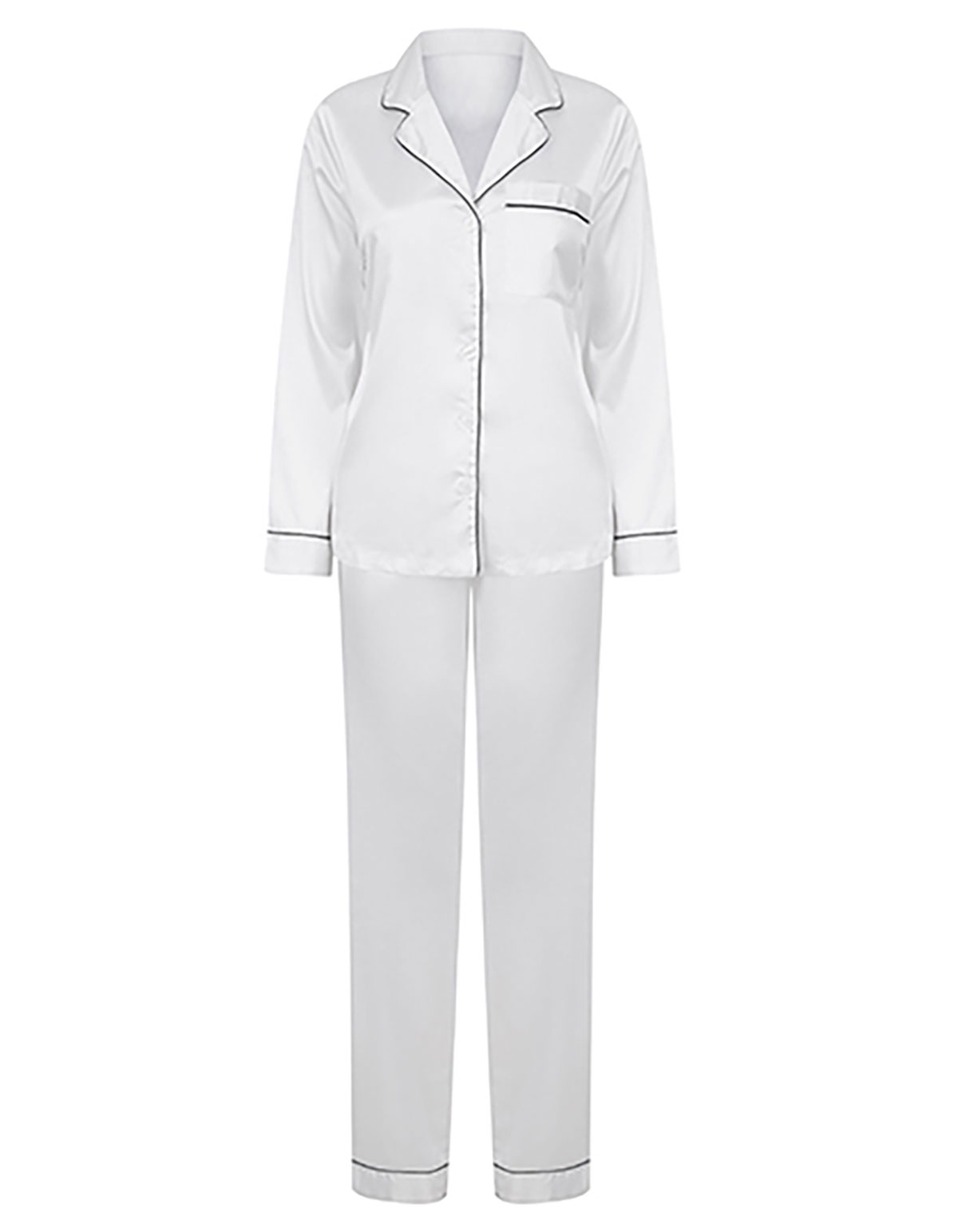 TC-ladies-satin-long-pyjama-white white
