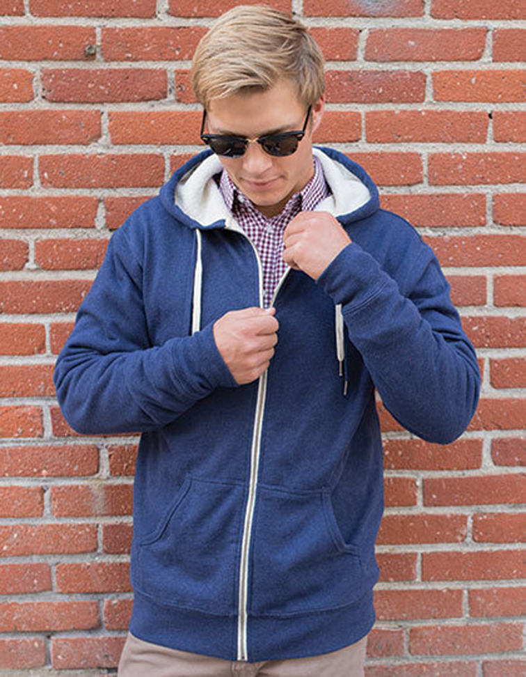 NP352-foto Unisex Sherpa Lined Zip Hooded Jacket Independent NP352