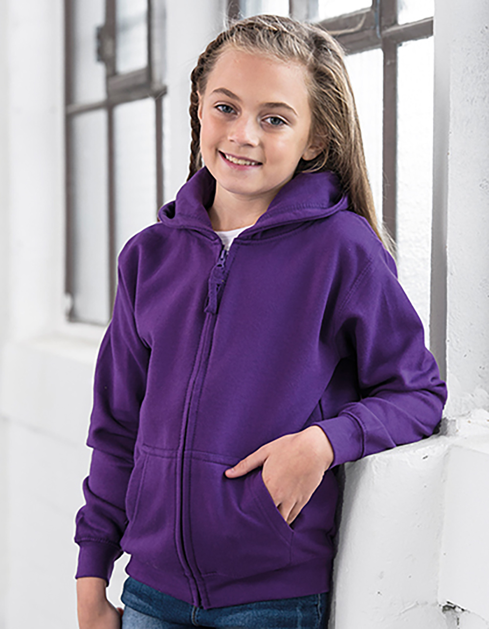 JH050K-DET-1 Kids` Zoodie Just Hoods by AWDis JH050K