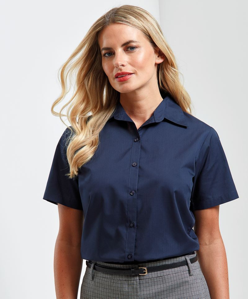 Premier PR302 Popeline Bluse kurzarm Premier PR302 Popeline Bluse kurzarm