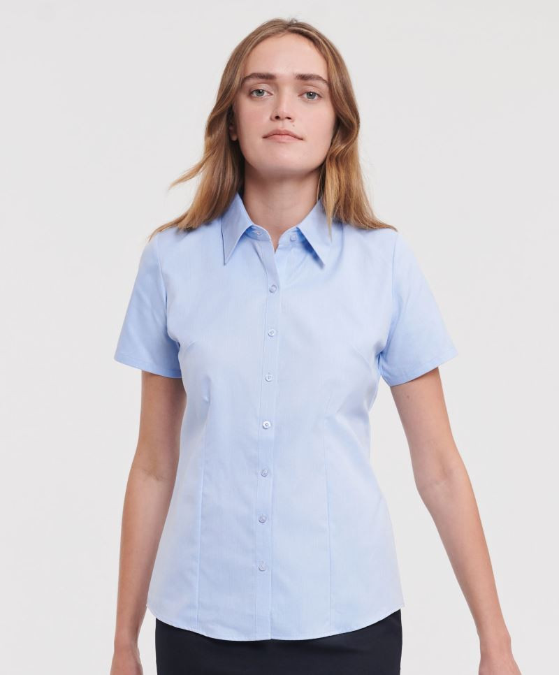 Russell Herringbone Bluse kurzarm 963F Russell Herringbone Bluse kurzarm 963F