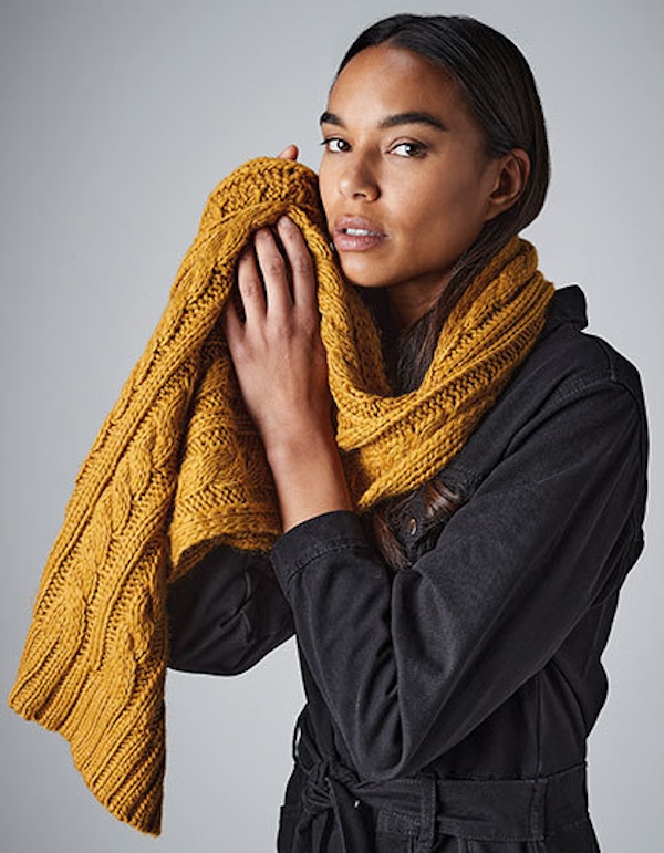 Cable Knit Melange Scarf Beechfield CB499 Cable Knit Melange Scarf Beechfield CB499